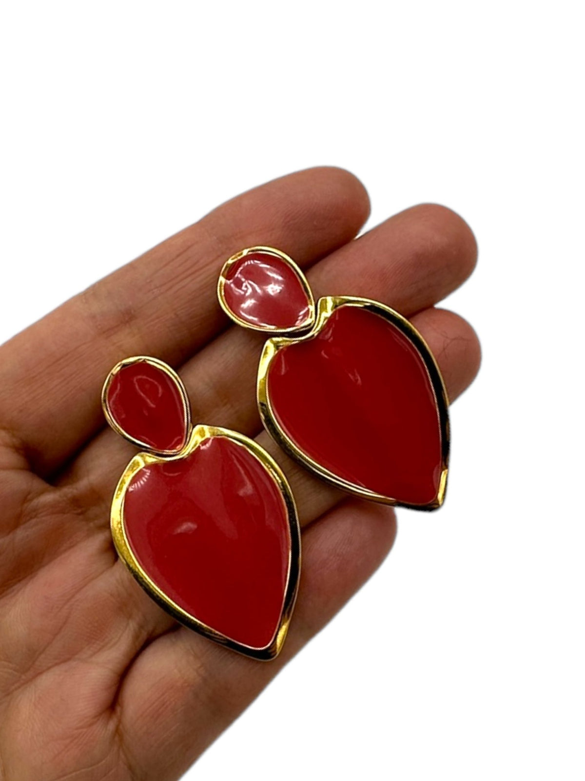 Napier Mauve Pink Enamel Dangle Pierced Earrings - 24 Wishes Vintage Jewelry