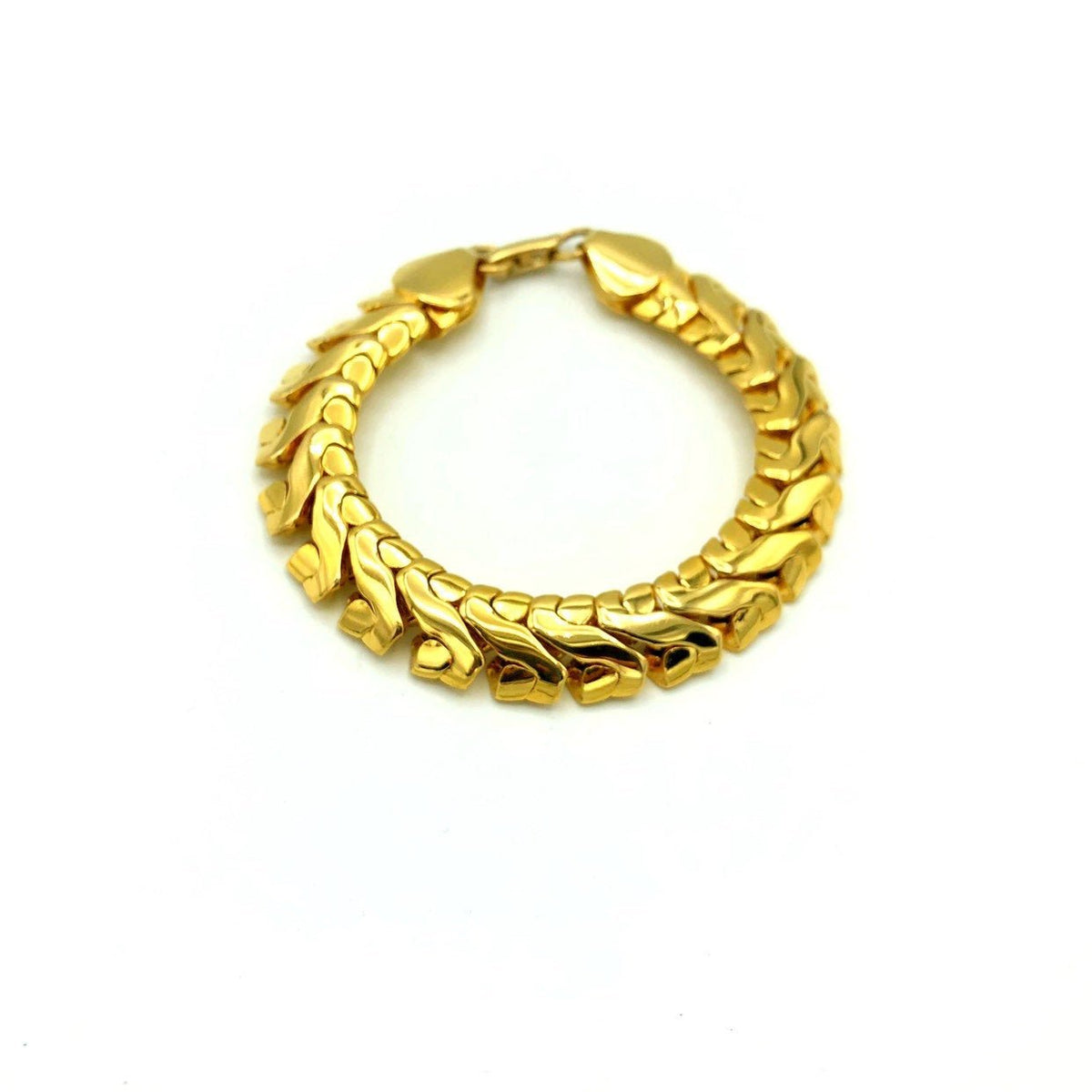 Napier Thick Gold Chain Vintage Stacking Bracelet - 24 Wishes Vintage Jewelry