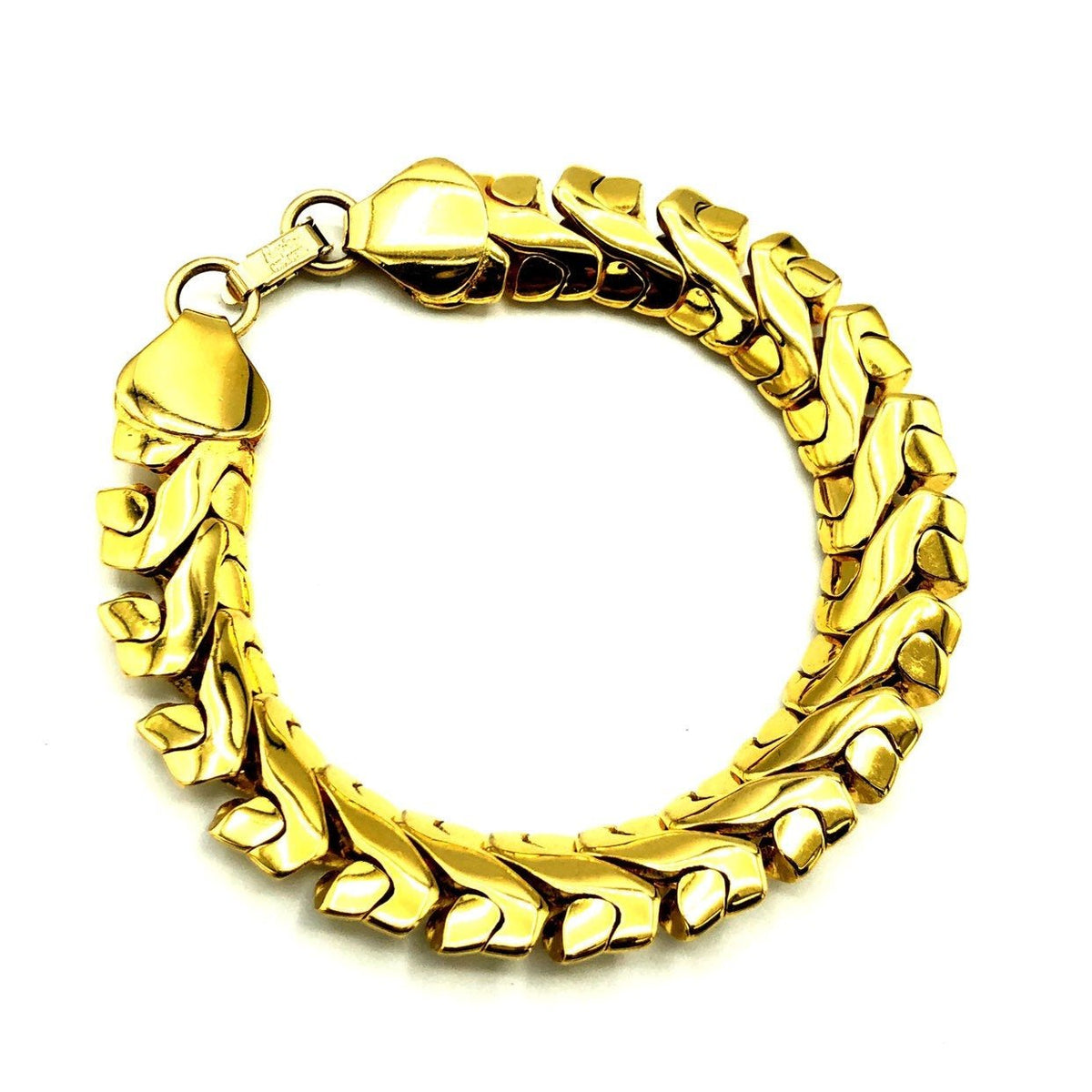 Napier Thick Gold Chain Vintage Stacking Bracelet - 24 Wishes Vintage Jewelry