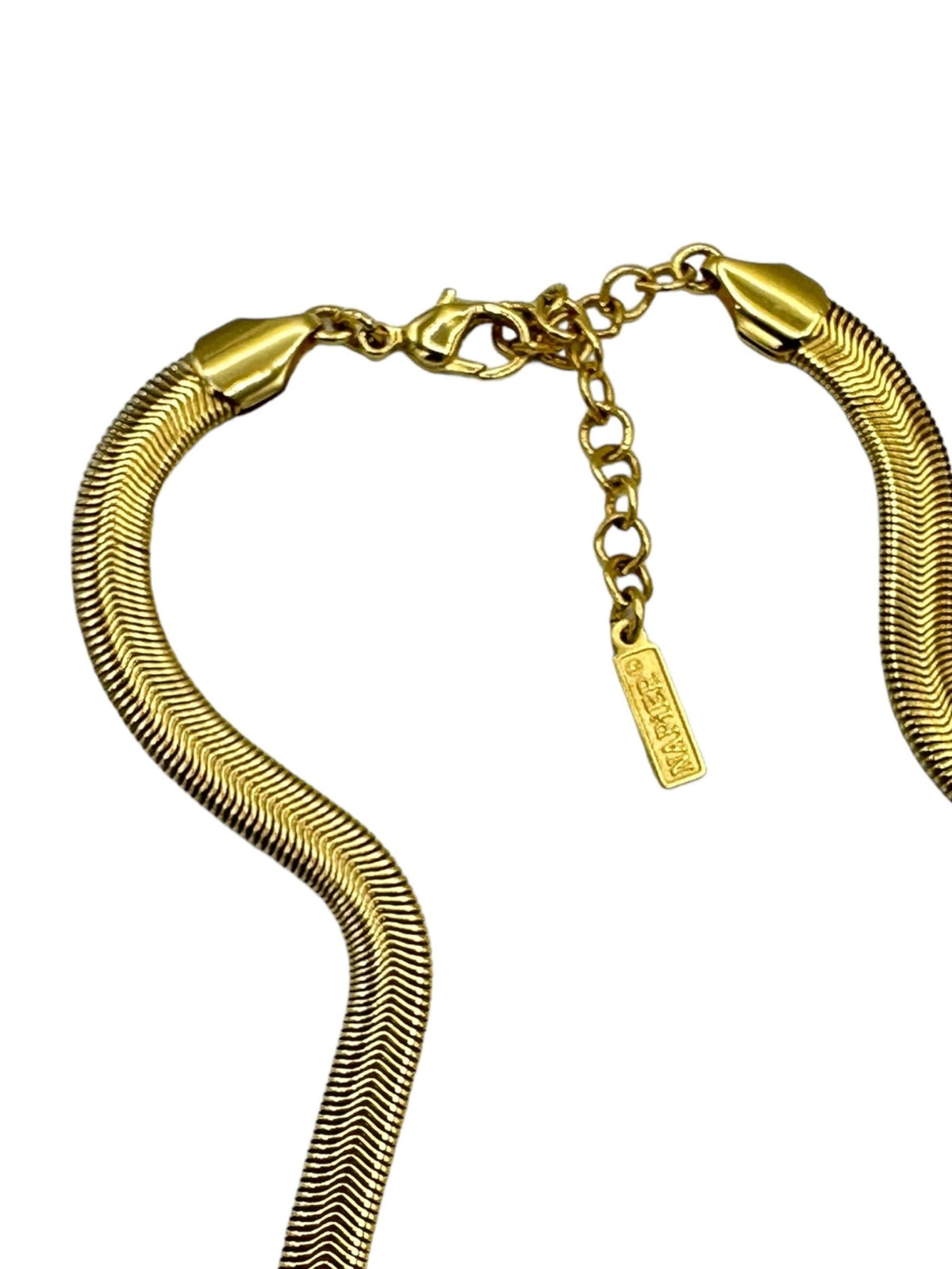 Napier Vintage Jewelry Gold Flat Snake Chain Layering Necklace - 24 Wishes Vintage Jewelry