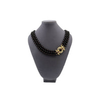 Nolan Miller Bordeaux Triple Strand Faux Garnet Art Deco Necklace - 24 Wishes Vintage Jewelry