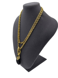Nolan Miller Faceted Purple Teardrop DeMedici Pendant Gold Rope Necklace - 24 Wishes Vintage Jewelry