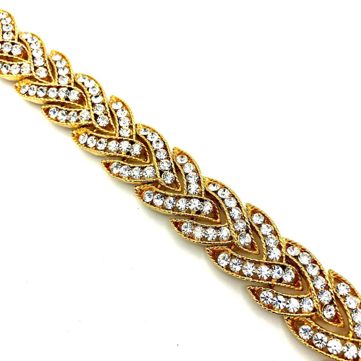 Nolan Miller Gold Classic Rhinestone Bracelet - 24 Wishes Vintage Jewelry