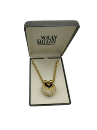 Nolan Miller Gold Felissimo Reversible Heart Pave Pendant - 24 Wishes Vintage Jewelry