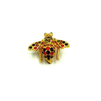 Petite Gold Joan Rivers Rhinestone Bee Brooch - 24 Wishes Vintage Jewelry