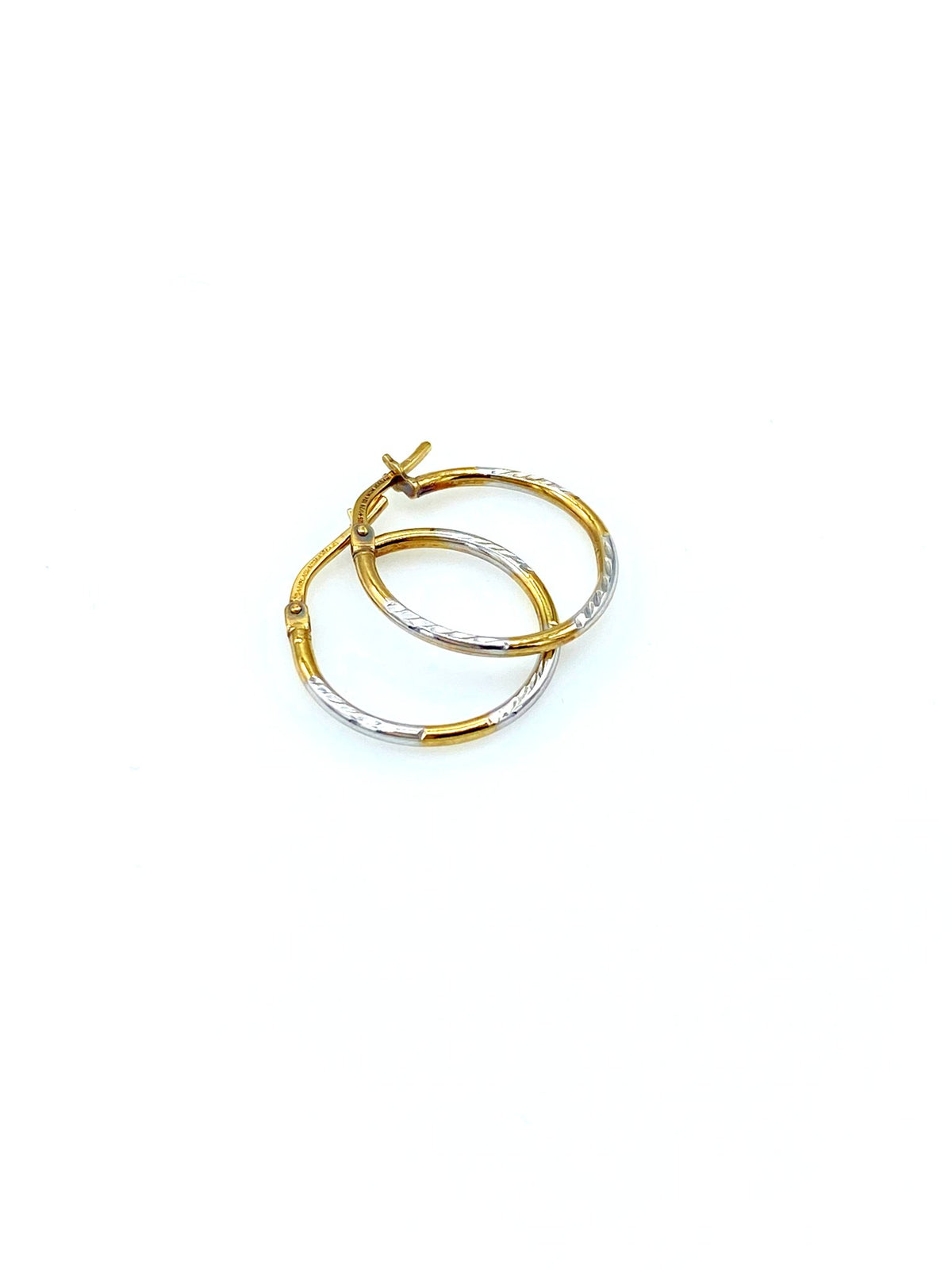 Petite Gold & Silver Vintage Hoop Pierced Earrings - 24 Wishes Vintage Jewelry