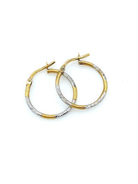 Petite Gold & Silver Vintage Hoop Pierced Earrings - 24 Wishes Vintage Jewelry