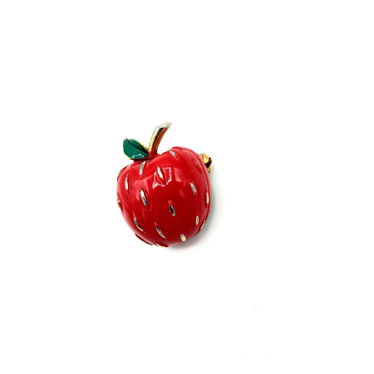 Petite Red Enamel Apple Vintage Brooch by Napier - 24 Wishes Vintage Jewelry