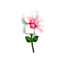 Pink Enamel Flower Vintage Brooch - 24 Wishes Vintage Jewelry
