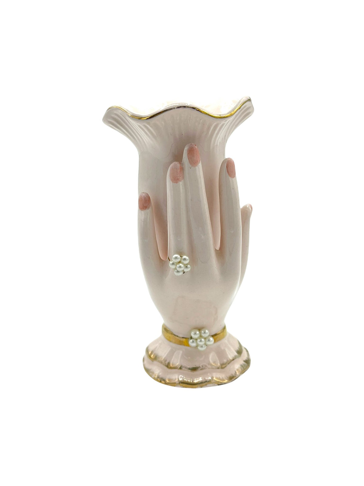 Pink Women Hand Bud Vase - 24 Wishes Vintage Jewelry