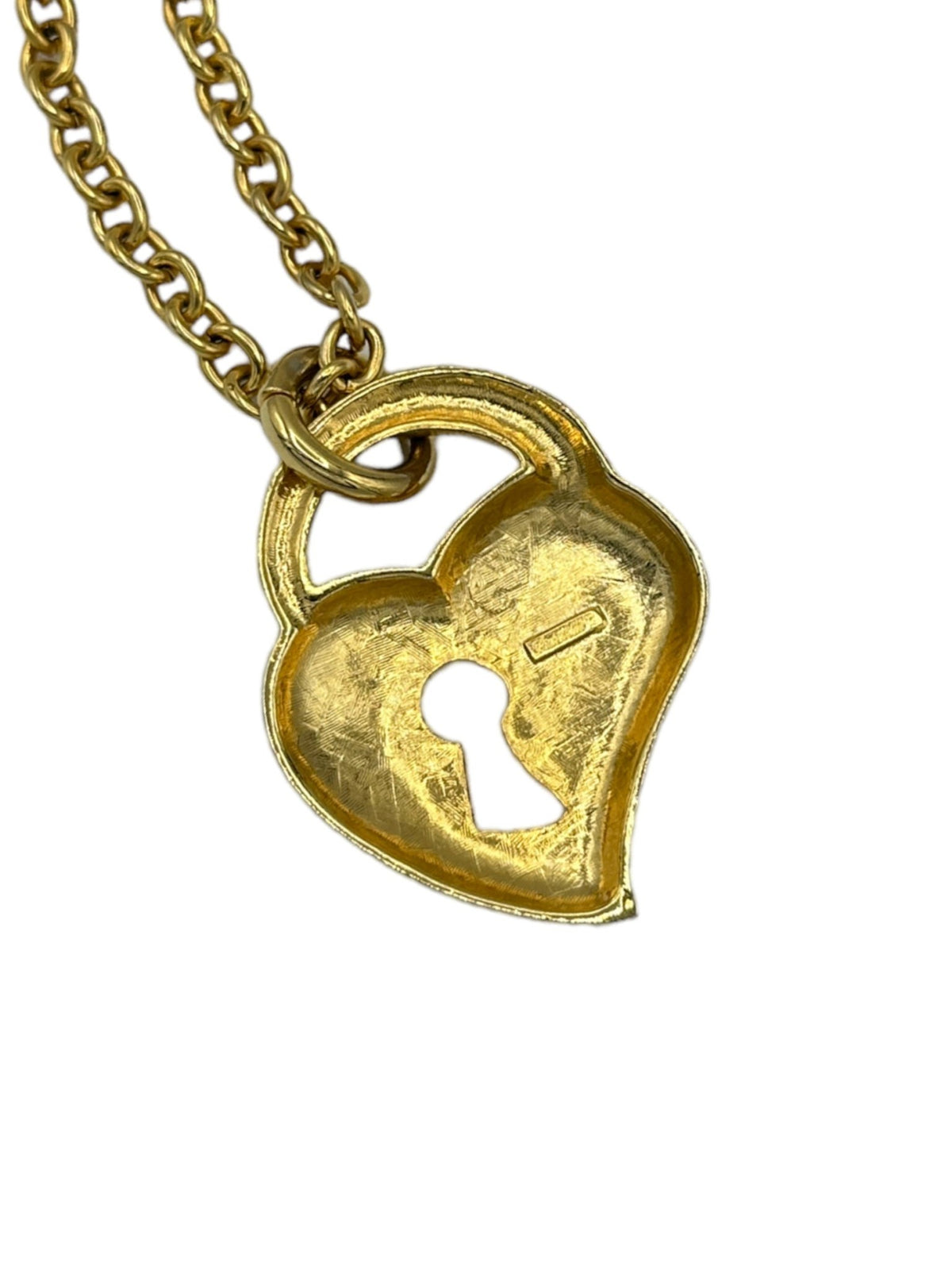 Piscitelli Long Gold Chain Heart Keyhole Pendant - 24 Wishes Vintage Jewelry