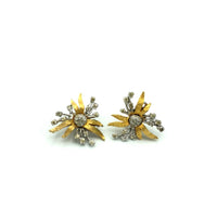 Polcini Classic Floral Rhinestone Vintage Clip-On Earrings - 24 Wishes Vintage Jewelry