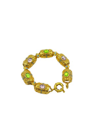 Premier Design Gold Pastel Rhinestone Stacking Bracelet - 24 Wishes Vintage Jewelry