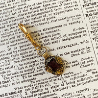 Purple Amethyst Crystal Victorian Revival Charm - 24 Wishes Vintage Jewelry