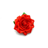 Red Flower Layered Petals Vintage Brooch - 24 Wishes Vintage Jewelry