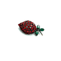 Red Strawberry Rhinestone Vintage Brooch by Warner - 24 Wishes Vintage Jewelry