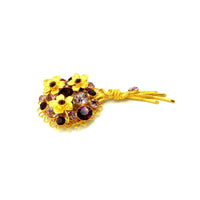 RJ Graziano Violet Purple Rhinestone Bouquet Brooch - 24 Wishes Vintage Jewelry
