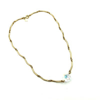 Sarah Coventry Gold Link Chain Large AB Crystal Vintage Pendant - 24 Wishes Vintage Jewelry