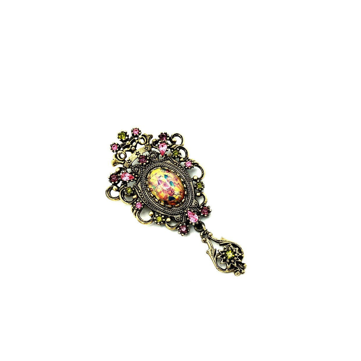 Sarah Coventry Pink Victorian Revival Vintage Brooch - 24 Wishes Vintage Jewelry