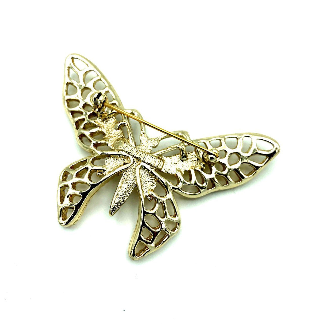 Sarah Coventry Silver & Gold Butterfly Brooch Set - 24 Wishes Vintage Jewelry
