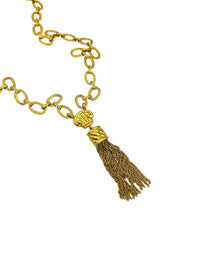 Signed Monet Vintage Jewelry Long Gold Layering Chain Tassel Pendant - 24 Wishes Vintage Jewelry