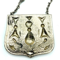 Silver Accessocraft NYC Large Medieval Revival Repousse Vintage Pendant - 24 Wishes Vintage Jewelry