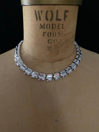 Silver Crown Trifari Vintage Flower Link Layering Necklace - 24 Wishes Vintage Jewelry