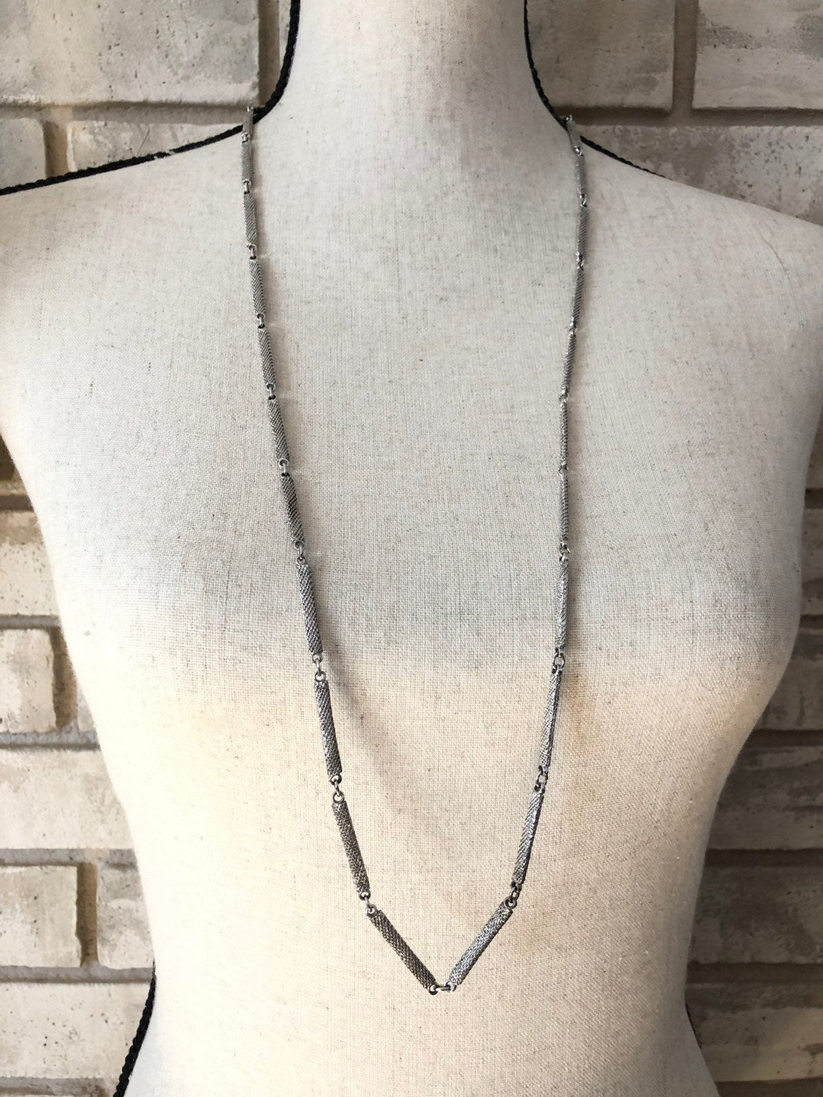 Silver Crown Trifari Vintage Link Layering Long Chain - 24 Wishes Vintage Jewelry