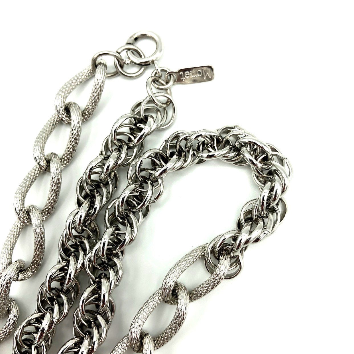 Silver Monet Layered Long Multi-Strand Chain Vintage Necklace – 24 