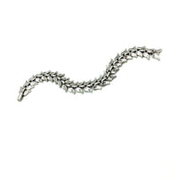 Silver Trifari Leaf Link Vintage Bracelet - 24 Wishes Vintage Jewelry