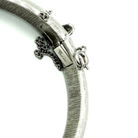 Silver Vintage Trifari Hinged Thin Bangle Bracelet - 24 Wishes Vintage Jewelry