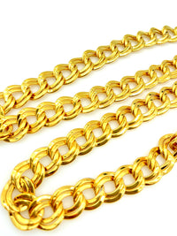 St. John Gold Curb Chain Logo Vintage Belt - 24 Wishes Vintage Jewelry