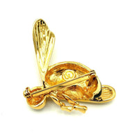 St. John Petite Black & Yellow Enamel Bee Brooch Pin - 24 Wishes Vintage Jewelry