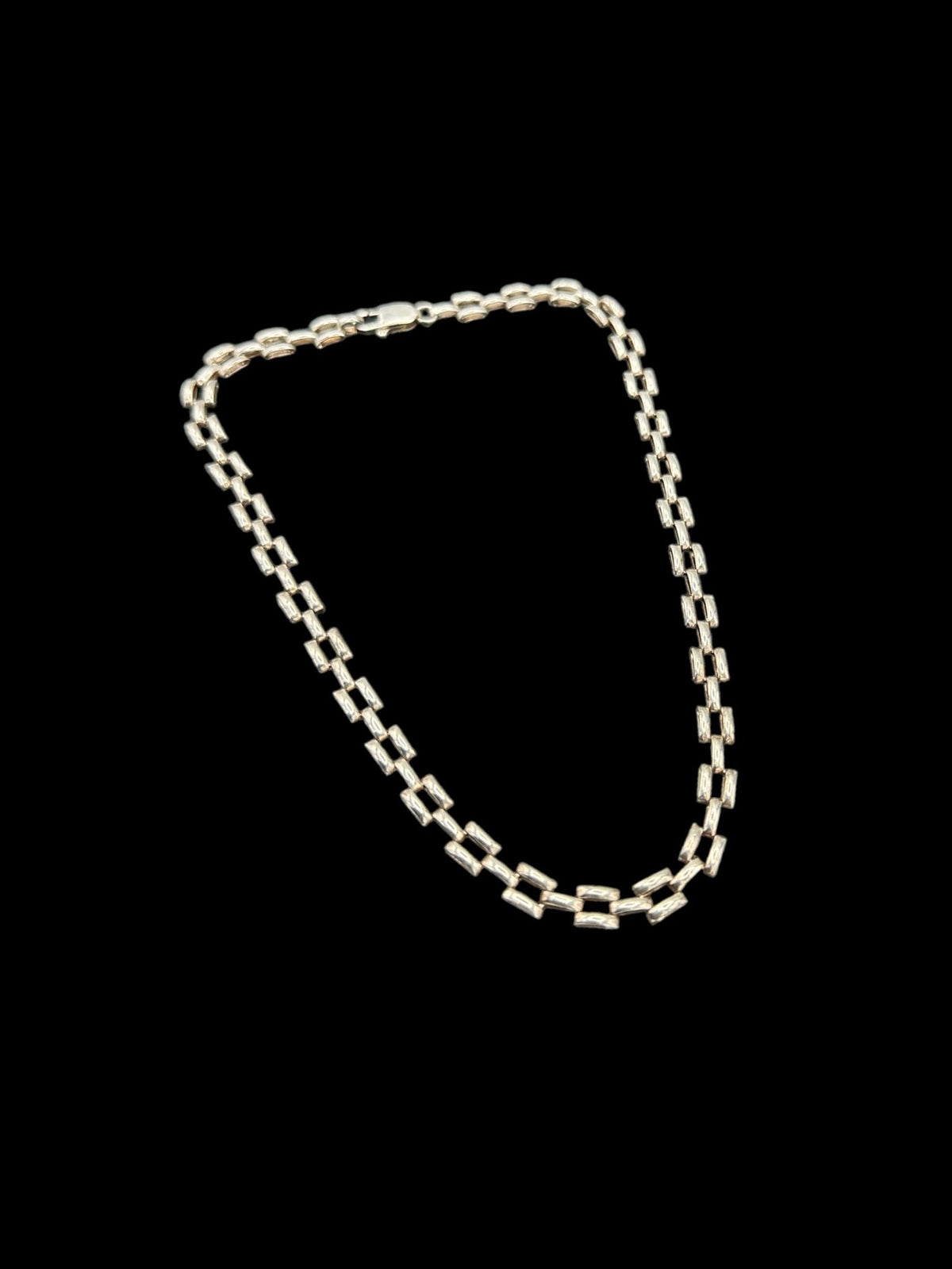 Sterling Silver 925 Square Link Chain Layering Necklace - 24 Wishes Vintage Jewelry