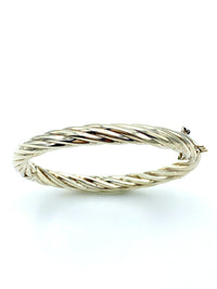 Sterling Silver Twisted Hinged Vintage Bangle Bracelet - 24 Wishes Vintage Jewelry