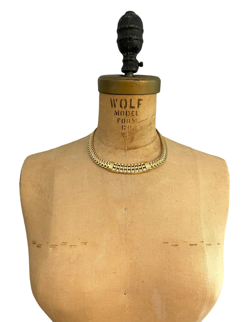 Swarovski Crystal Classic Vintage Gold Pendant - 24 Wishes Vintage Jewelry