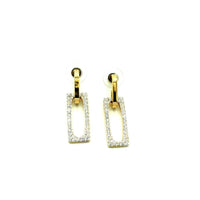 Swarovski Door Knocker Crystal Vintage Gold Pierced Earrings - 24 Wishes Vintage Jewelry