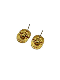 Swarovski SAL Vintage Jewelry Clear Crystal Classic Pierced Gold Earrings - 24 Wishes Vintage Jewelry