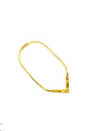 Swarovski White Crystal Classic Gold Chevron Vintage Pendant - 24 Wishes Vintage Jewelry