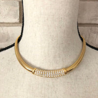 Swarovski White Crystal Classic Gold Vintage Pendant - 24 Wishes Vintage Jewelry