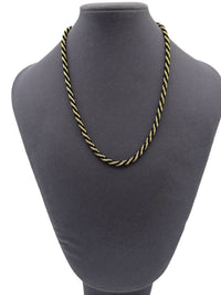 Trifari Jewelry Gold Rope Chain Interweave of Black Layering Necklace - 24 Wishes Vintage Jewelry