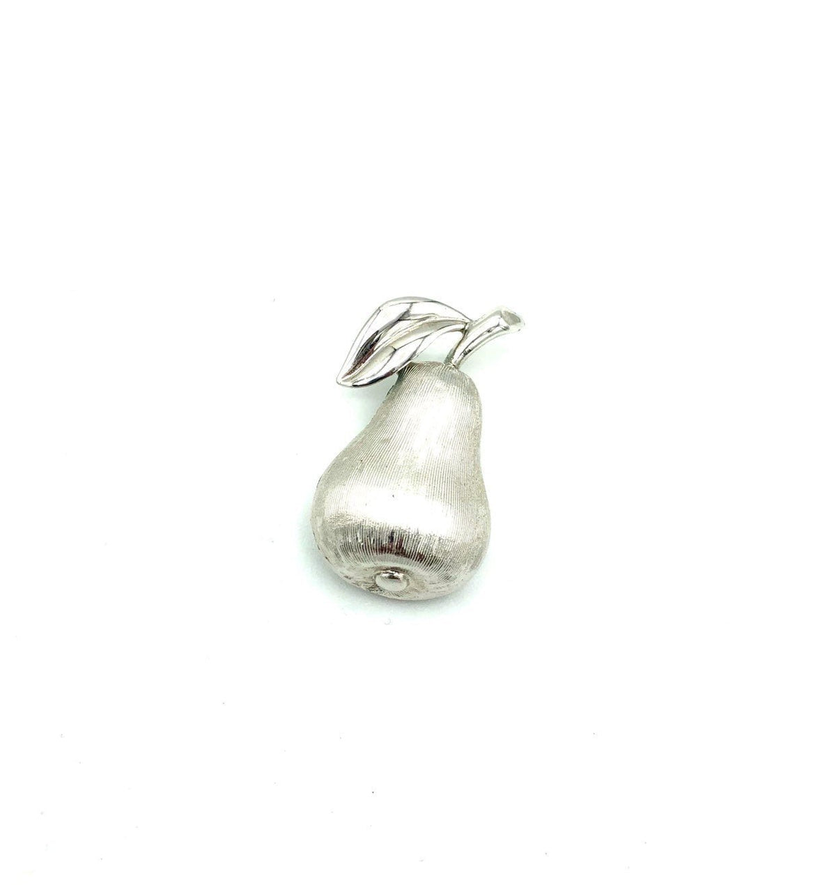 Trifari Silver Petite Pear Vintage Brooch - 24 Wishes Vintage Jewelry