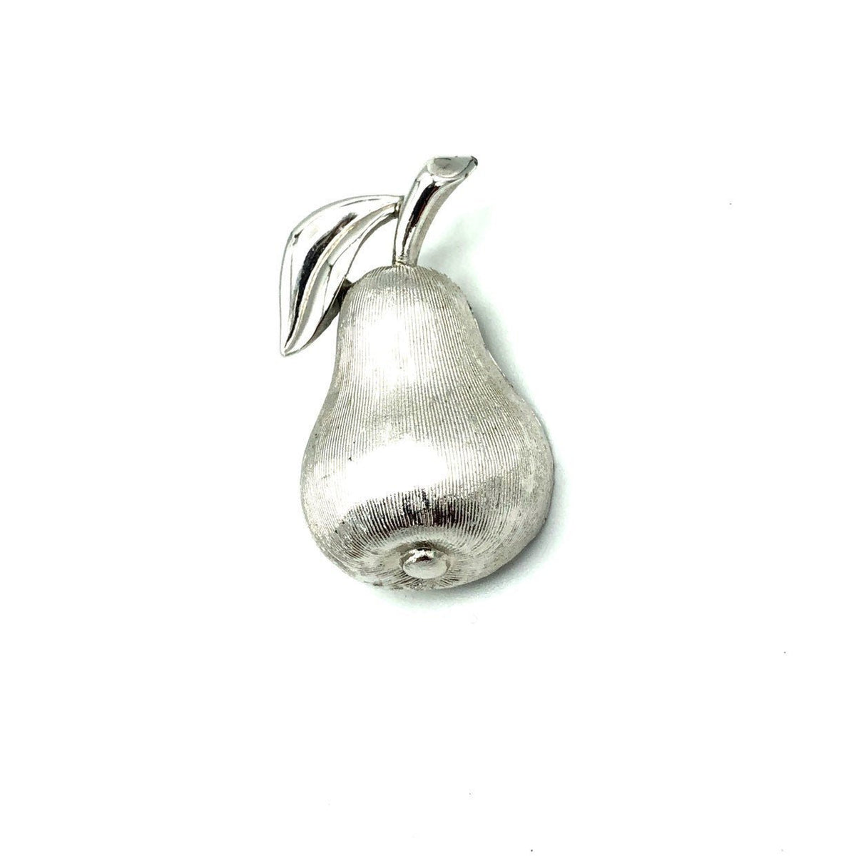 Trifari Silver Petite Pear Vintage Brooch - 24 Wishes Vintage Jewelry