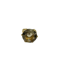 Vendome Gold Large Round Smokey Quartz Glass Vintage Cocktail Ring - 24 Wishes Vintage Jewelry
