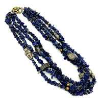 Vintage Alice Kuo Blue Lapis Lazuli Multi-Strand Beads Necklace - 24 Wishes Vintage Jewelry