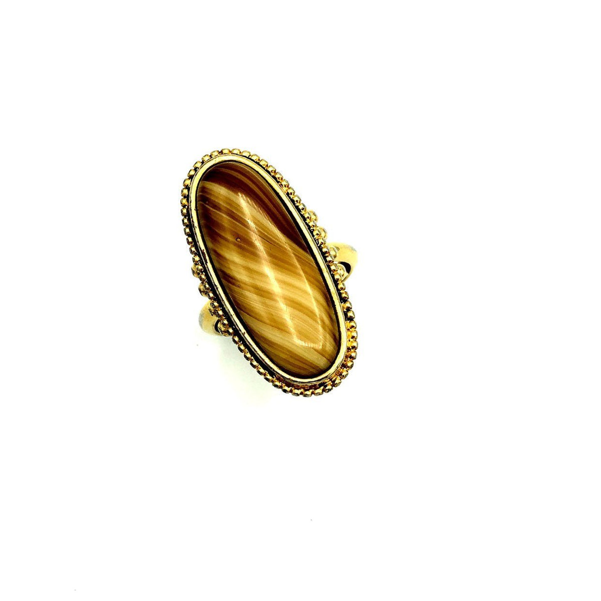 Vintage Avon Brown Agate Bohemian Style Ring - 24 Wishes Vintage Jewelry