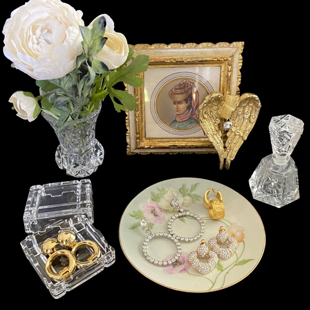 Vintage Bavaria Porcelain Floral Jewelry Trinket Round Dish - 24 Wishes Vintage Jewelry