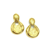 Vintage Givenchy Gold Door Knocker Clip-On Earrings - 24 Wishes Vintage Jewelry