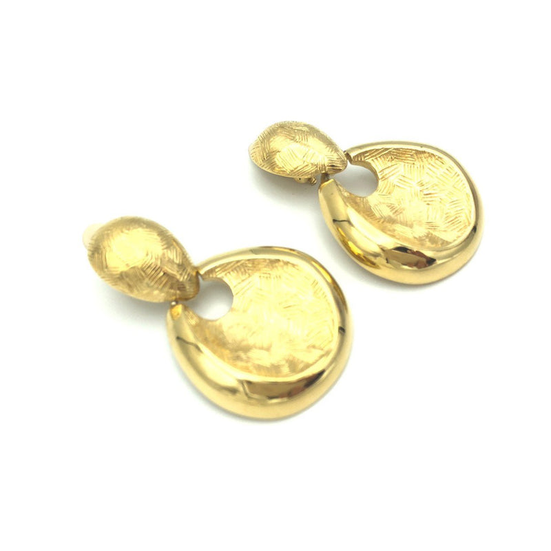 Vintage Givenchy Gold Door Knocker Clip-On Earrings - 24 Wishes Vintage Jewelry
