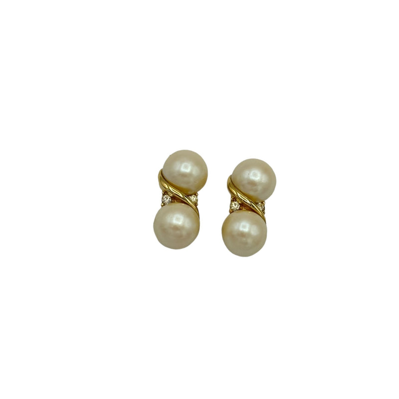 Vintage Givenchy Jewelry Pearl & Rhinestone Classic Clip-On Earrings - 24 Wishes Vintage Jewelry